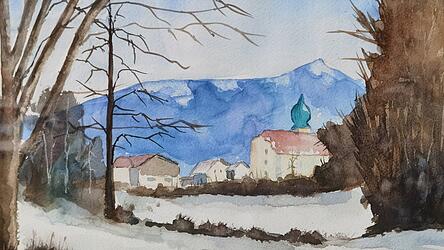 Winterstimmung in Lam - das Bild, das die Stille und Melancholie eines Wintertages einfängt und dabei keineswegs düster wirkt, wird neben vielen anderen in der Ausstellung zu sehen sein.