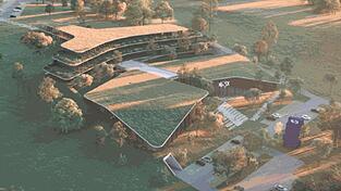 So soll der neue Haix-Campus aussehen. Besonderen Wert legt das traditionsreiche Unternehmen auf eine m&ouml;glichst nat&uuml;rliche Verbindung von Architektur und Umgebung.