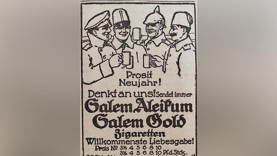 1916 sollte man mit einer &bdquo;Liebesgabe&ldquo; an die Soldaten an der Front denken.