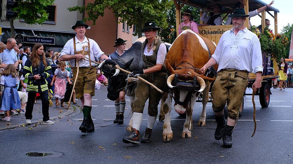 Zahlreiche Musik- und Trachtengruppen zogen nach dreij&auml;hriger Pause am Freitagabend zum Festplatz Am Hagen.
