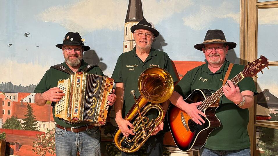 Das Musiker-Trio &bdquo;De Odraht&acute;n 3&ldquo; beim Starkbierfest der &ouml;rtlichen KSK.