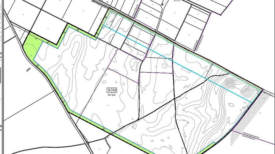 So sieht er aus, der Vorentwurf des Bebauungsplans f&uuml;r das Montagewerk in Stra&szlig;kirchen/Irlbach. Bei den Gr&uuml;nfl&auml;chen sind nur die sieben Hektar im Westen und S&uuml;den des Areals fixiert. Weitere rund 19 Hektar Gr&uuml;nfl&auml;chen m&uuml;ssen noch auf dem Areal Platz finden.