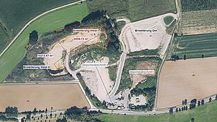 Eine Übersicht über die einzelnen Abschnitte im Wertstoffzentrum Haunsbach, wo eine Erweiterung der Bauschuttdeponie mit einer Höherstufung zur Deponieklasse 1 erwogen wird. Eine Übersicht über die einzelnen Abschnitte im Wertstoffzentrum Haunsbach, wo eine Erweiterung der Bauschuttdeponie mit einer Höherstufung zur Deponieklasse 1 erwogen wird.