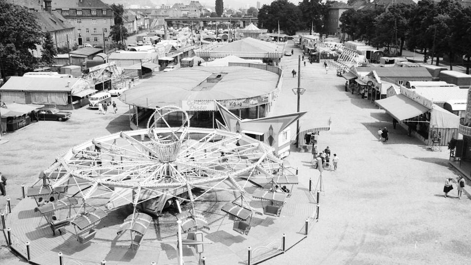 Blick &uuml;ber den Festplatz in den 60ern.