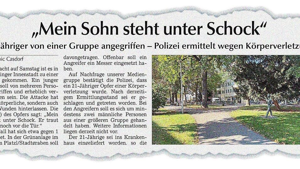 Das Straubinger Tagblatt berichtete &uuml;ber die Attacke auf den 21-J&auml;hrigen.