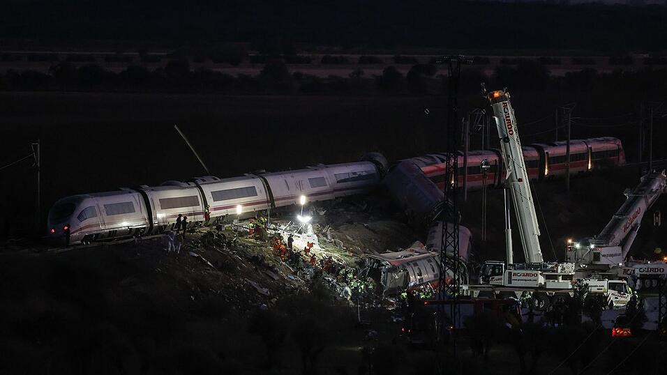Drei Waggons st&uuml;rzten einen Bahndamm hinunter.