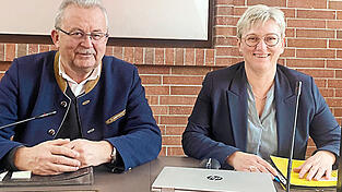 Die Empfehlung an den Kreistag 'steht', es war aber ein schwieriges Ringen: Landrat Josef Laumer (links) mit Kreiskämmerin Silke Raml.