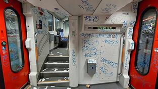 Unbekannte Fans lassen den Zug verwüstet zurück. Unbekannte Fans lassen den Zug verwüstet zurück.