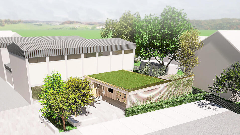 Auf der Visualisierung des Architekturbüros Gutthann HIW ist zu sehen, wie die Stadtteil-Bibliothek Ost nach Umbau und Erweiterung zum Stadtteilzentrum und zur Open Library einmal aussehen wird. Auf der Visualisierung des Architekturbüros Gutthann HIW ist zu sehen, wie die Stadtteil-Bibliothek Ost nach Umbau und Erweiterung zum Stadtteilzentrum und zur Open Library einmal aussehen wird.