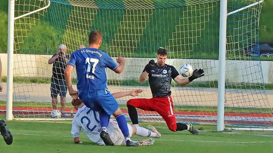 Bogen unter Beschuss: Dingolfings Marco Beck trifft zum 3:0.