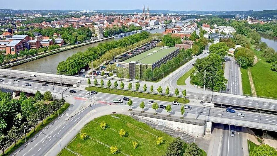 So soll das Parkhaus am Unteren Wöhrd aussehen, wenn es fertiggestellt ist. So soll das Parkhaus am Unteren Wöhrd aussehen, wenn es fertiggestellt ist.