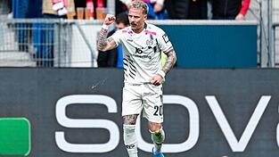 Bringt Mainz in Führung: Stürmer Phillip Tietz. Bringt Mainz in Führung: Stürmer Phillip Tietz.