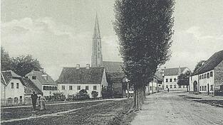 Der Blick vom Herrenweiher in Richtung Griesgasse, um 1910.