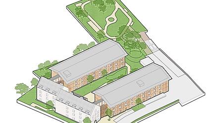 Der Ersatzneubau für das Kreisseniorenheim in Mengkofen soll Ende 2029 fertig sein. Der Ersatzneubau für das Kreisseniorenheim in Mengkofen soll Ende 2029 fertig sein.