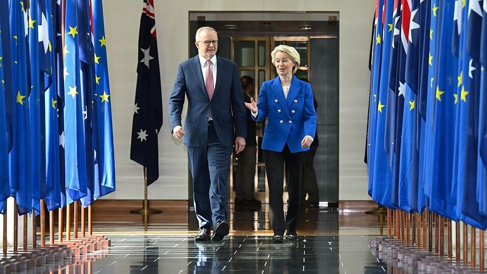 &laquo;Die EU und Australien m&ouml;gen geografisch weit voneinander entfernt sein, aber wir k&ouml;nnten in Bezug auf die Art und Weise, wie wir die Welt sehen, nicht n&auml;her sein&raquo;, sagt Ursula von der Leyen mit Blick auf die Beziehungen zu Australien.