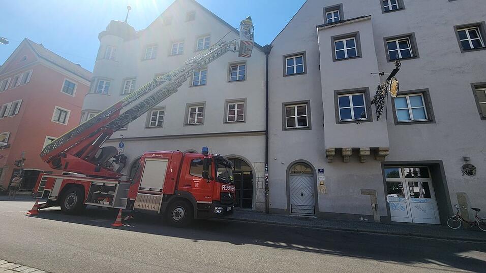 Die Regensburger Feuerwehr rückte am Freitagvormittag zu einer Entenrettung aus.