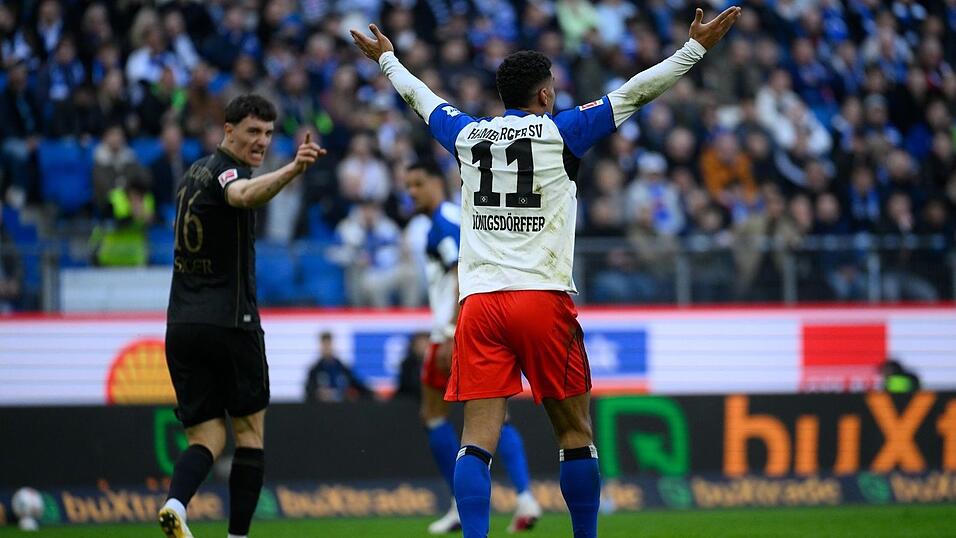 Jubelte &uuml;ber den Ausgleich: HSV-Torsch&uuml;tze Ransford K&auml;&ouml;nigsd&ouml;rffer.