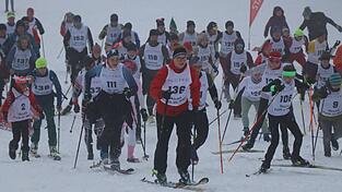 Ski sind beim diesj&auml;hrigen Mountain-Run eine M&ouml;glichkeit, sich durch den Schnee des Voithenbergs Richtung Ziel zu bewegen.