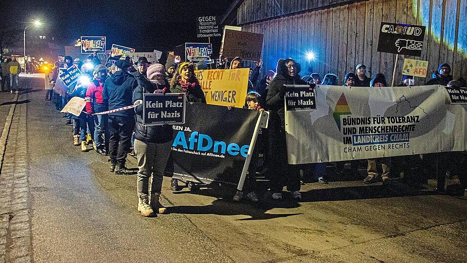 Die Polizei z&auml;hlt 150, der Veranstalter um die 200 AfD-Gegner bei der Demo.