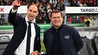 Einst vereint bei Red Bull Leipzig, wenn auch nur kurz: Oliver Mintzlaff und Max Eberl. Einst vereint bei Red Bull Leipzig, wenn auch nur kurz: Oliver Mintzlaff und Max Eberl.