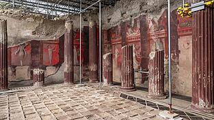 Neuer spektakuläre Entdeckung in Pompeji: Fresko aus dem 1. Jahrhundert vor Christus. (Foto: Handout)