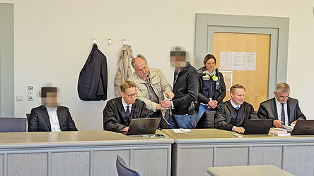 Der 23-J&auml;hrige (mit Handschellen) gesteht und darf von der U-Haft in eine Drogentherapie wechseln. Sein &auml;lterer Bruder wurde von allen Vorw&uuml;rfen freigesprochen.