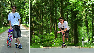 Hier auf dieser Stra&szlig;e nahe seinem Heimatort Neukirchen im Landkreis Straubing-Bogen hat Julius Dittrich das Skateboardfahren gelernt.