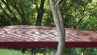 Das Bild von Alfred Bruckner zeigt einen Teil des Brücken-Loops im Chamb-Auwald. Das Bild von Alfred Bruckner zeigt einen Teil des Brücken-Loops im Chamb-Auwald.