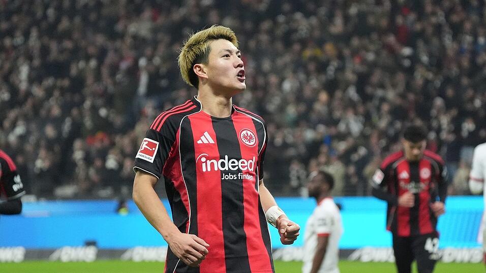 Bejubelt das 1:0 der Eintracht: Ritsu Doan. Bejubelt das 1:0 der Eintracht: Ritsu Doan.