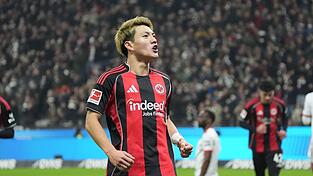 Bejubelt das 1:0 der Eintracht: Ritsu Doan. Bejubelt das 1:0 der Eintracht: Ritsu Doan.