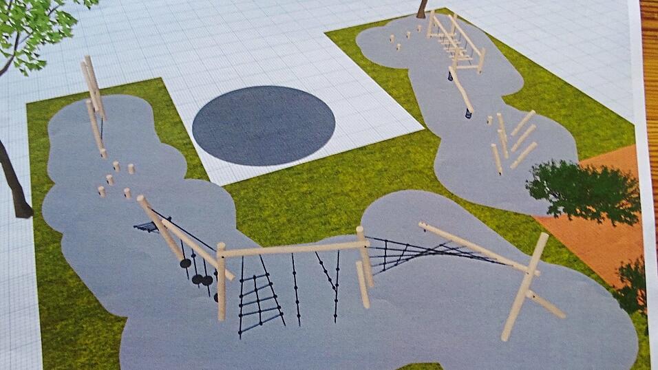 So soll k&uuml;nftig der Pausenhof aussehen: Die Sch&uuml;ler bekommen einen Bewegungsparcours.