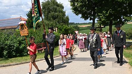 Vereine mit ihren Fahnenabordnungen nahmen am Festzug teil.