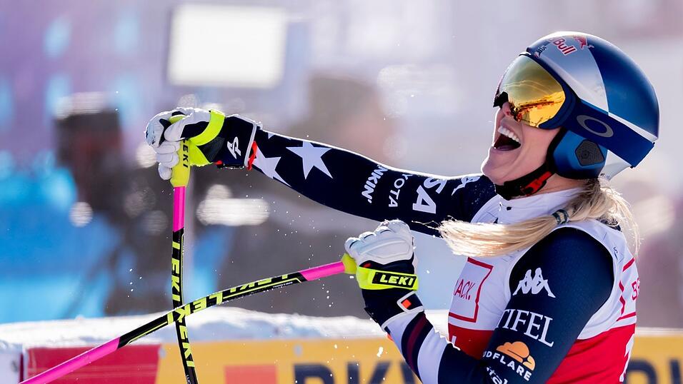 Erleichterung pur: Lindsey Vonn bejubelt ihren insgesamt 83. Weltcup-Sieg. Erleichterung pur: Lindsey Vonn bejubelt ihren insgesamt 83. Weltcup-Sieg.
