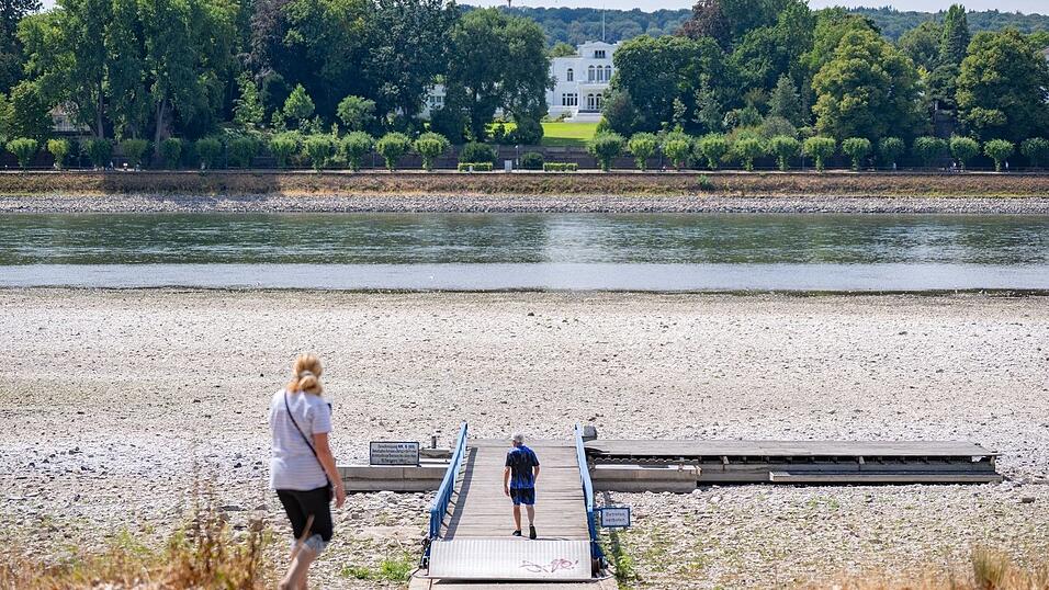 Niedrigwasser im Rhein in Bonn. Die Grünen fordern «intakte Flüsse als Priorität». Niedrigwasser im Rhein in Bonn. Die Grünen fordern «intakte Flüsse als Priorität».