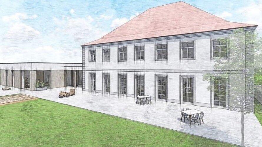 37 Kindergarten- und 18 Kinderkrippenpl&auml;tze werden nach der Sanierung und Erweiterung im ehemaligen Pfarrhaus und im Anbau Platz finden. Der Startschuss f&uuml;r die Ma&szlig;nahme f&auml;llt im Juni.