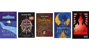 Die Cover der fünf Bücher, die in den kommenden Monaten erscheinen.