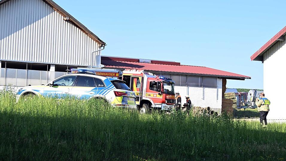 Mehrere Polizeistreifen unterst&uuml;tzten die Feuerwehrler.