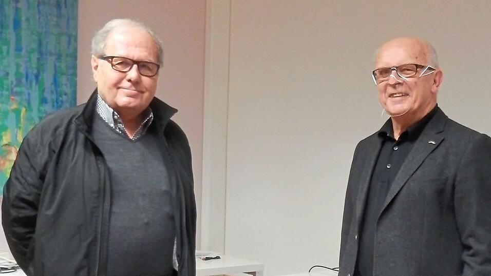 Hausherr Dr. Hans-Rainer Buchm&uuml;ller (l.) und Peter Glotz.