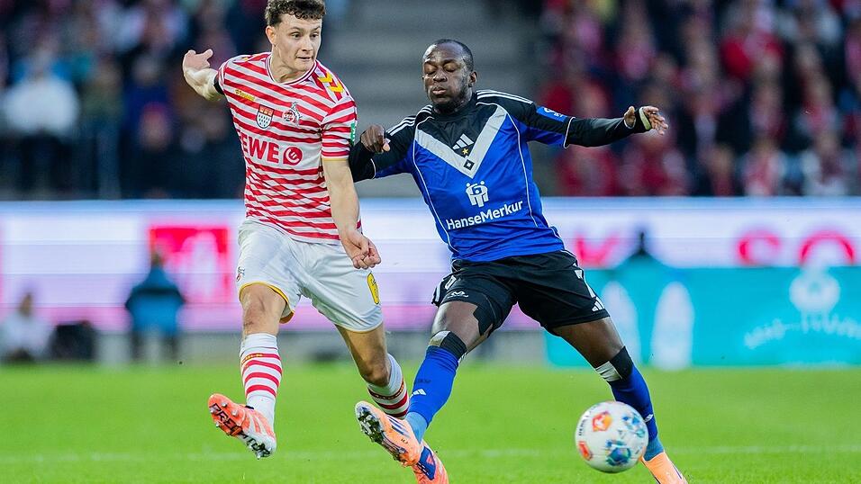 Jean-Luc Dompé (r.) traf in seinem 100. Pflichtspiel für den HSV Jean-Luc Dompé (r.) traf in seinem 100. Pflichtspiel für den HSV