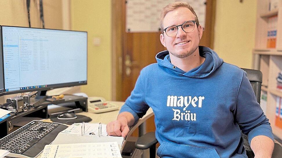Aus Dimpfl- wurde Mayer-Br&auml;u: Der junge Glei&szlig;enberger blickt sehr zuversichtlich in die Zukunft.