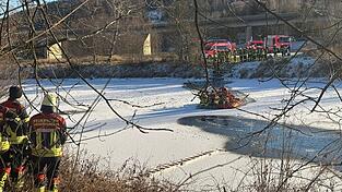 Die Feuerwehren k&auml;mpfen um das Leben des Rehs, das in den Regen eingebrochen ist. Doch vergeblich - das Tier wurde danach get&ouml;tet.