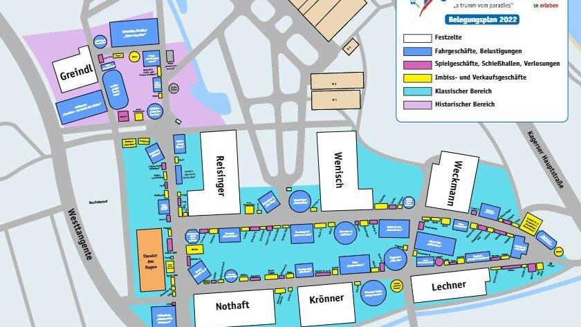 Der aktuelle Belegungsplan für das Gäubodenvolksfest Straubing 2022 Der aktuelle Belegungsplan für das Gäubodenvolksfest Straubing 2022
