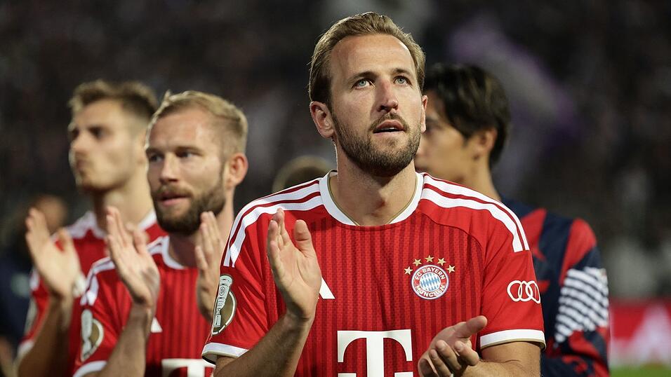 Harry Kane traf beim Münchner Pokalsieg doppelt. Harry Kane traf beim Münchner Pokalsieg doppelt.