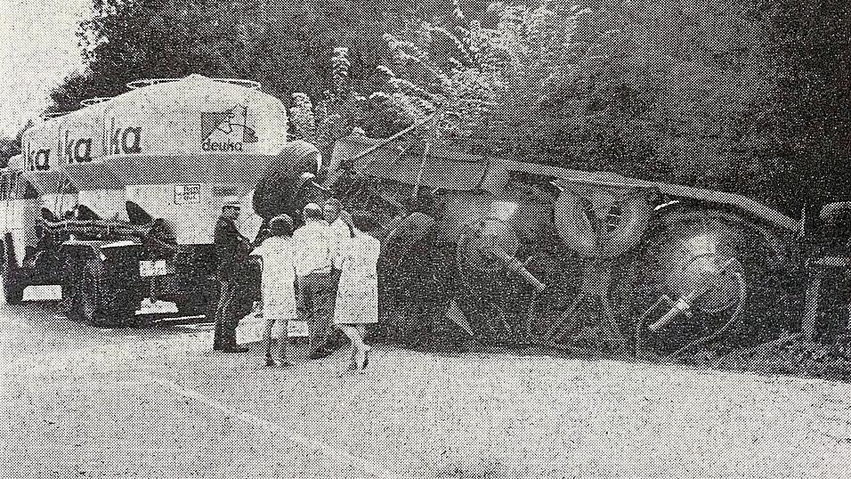 Viele Verkehrsunfälle - wie hier ereigneten sich 1970. Viele Verkehrsunfälle - wie hier ereigneten sich 1970.