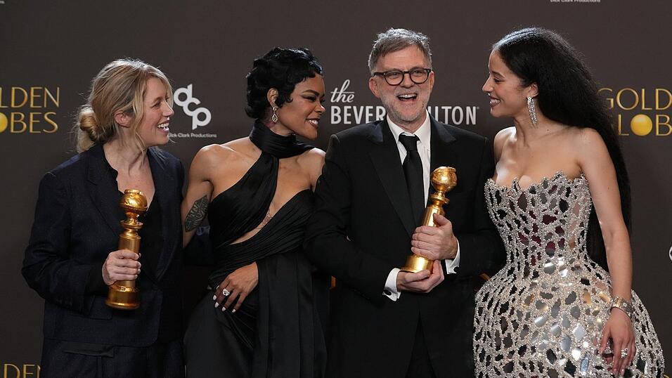 Sara Murphy (l-r), Teyana Taylor, Paul Thomas Anderson und Chase Infiniti von &laquo;One Battle After Another&raquo;.