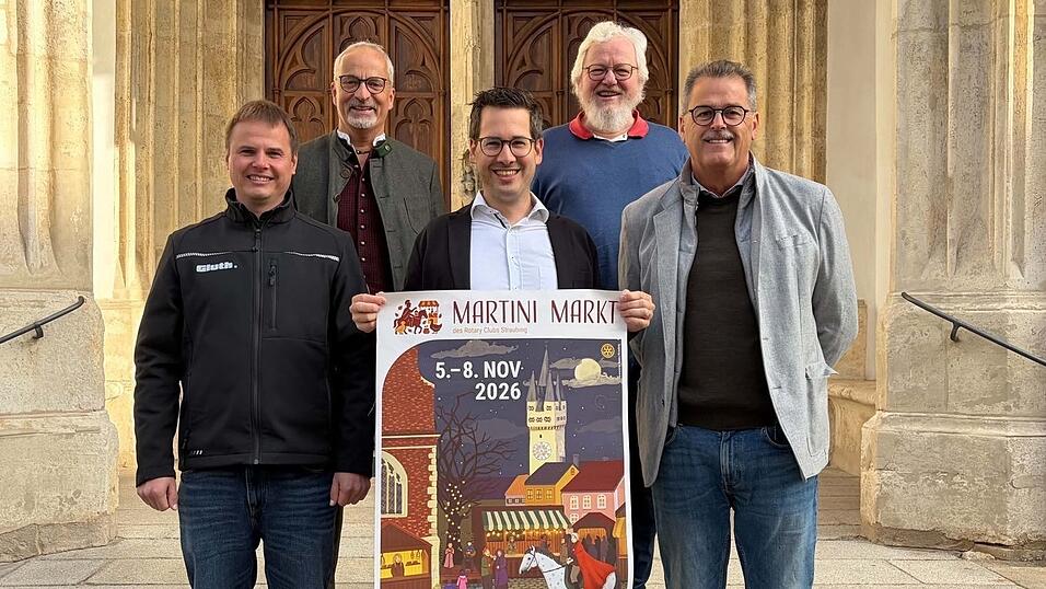Vorfreude der Rotarier auf den Martinimarkt 2026 (von links): Johannes Sigl, Peter Markgraf, Präsident Josef Feuchtgruber, Hasso von Winning und Franz Ebenbeck. Vorfreude der Rotarier auf den Martinimarkt 2026 (von links): Johannes Sigl, Peter Markgraf, Präsident Josef Feuchtgruber, Hasso von Winning und Franz Ebenbeck.