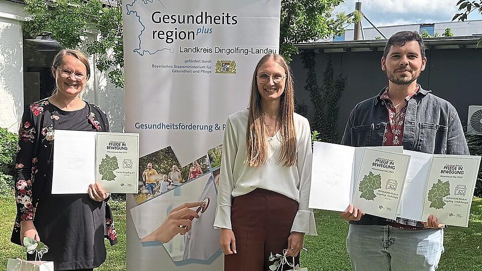 Regina Sommer (Caritas Dingolfing, v. l.), Verena Eberl, Geschäftsstellenleiterin der Gesundheitsregionplus und Daniel Ulirsch (DIK Dingolfing). Regina Sommer (Caritas Dingolfing, v. l.), Verena Eberl, Geschäftsstellenleiterin der Gesundheitsregionplus und Daniel Ulirsch (DIK Dingolfing).