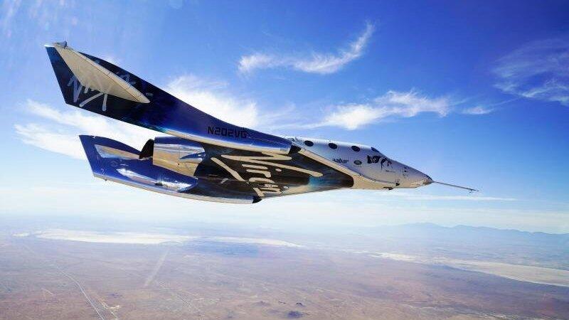 Das Raumschiff VSS Unity des Unternehmens Virgin Galactic.