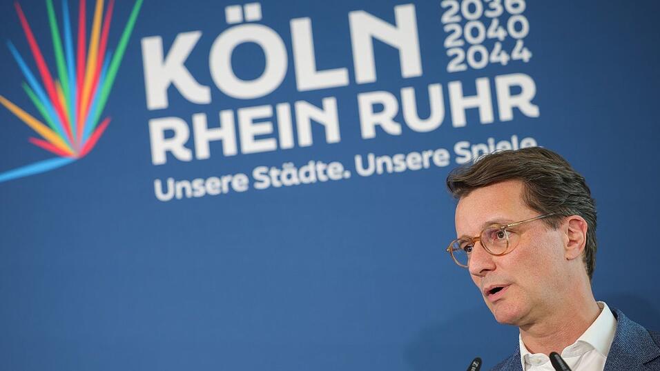 NRW-Ministerpräsident Hendrik Wüst legte sich mächtig für die Bewerbung von Köln-Rhein-Ruhr ins Zeug. (Archivbild) NRW-Ministerpräsident Hendrik Wüst legte sich mächtig für die Bewerbung von Köln-Rhein-Ruhr ins Zeug. (Archivbild)