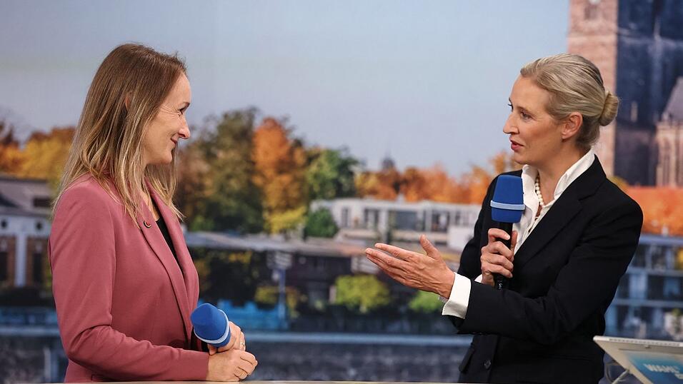 BSW-Spitzenkandidatin Claudia Wittig und AfD-Bundesvorsitzende Alice Weidel standen gemeinsam in einer Wahlsendung.